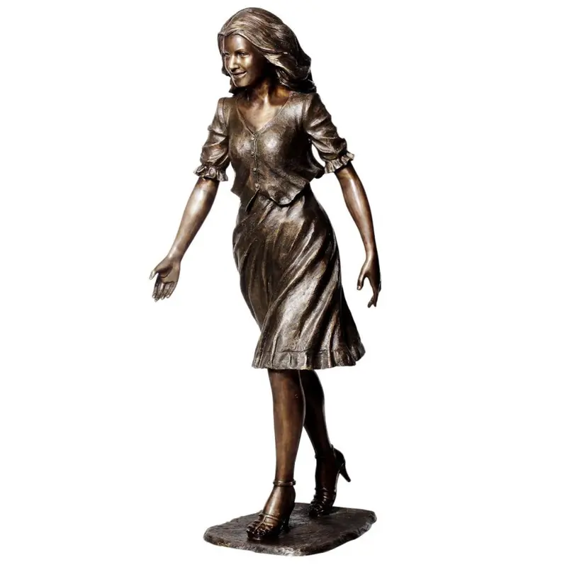 Statue Of A Woman Walking 1
