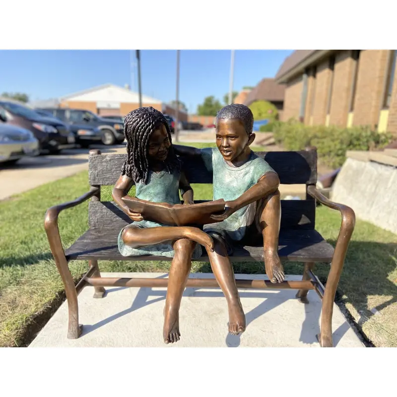 Story Time Bronze Reading Statue Celebrate Diversity 1