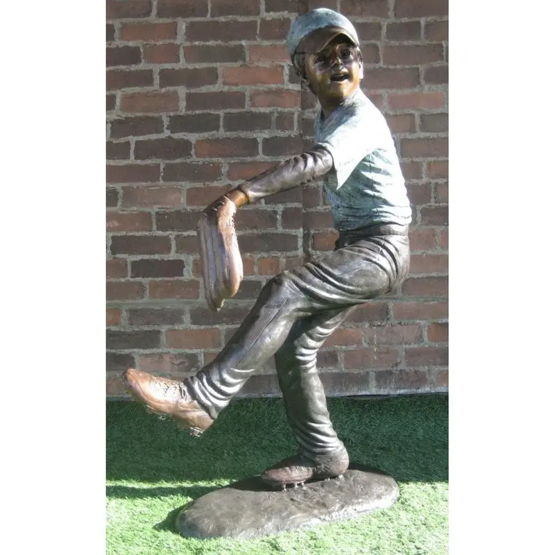 Strike Out Pitch Baseball Statue 1