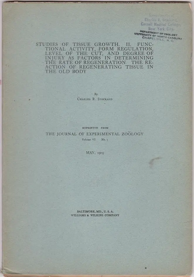 Studies Of Tissue Growth. Ii. Functional Activity, Form Regulation, Level Of The Cut, And Degree Of Injury As Factors In Determining The Rate Of Regeneration. The Reaction Of Regenerating Tissue In The Old Body 1