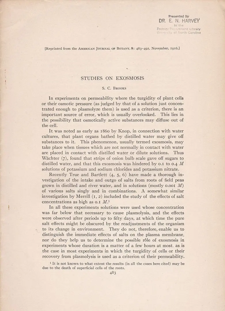Studies On Exosmosis 1