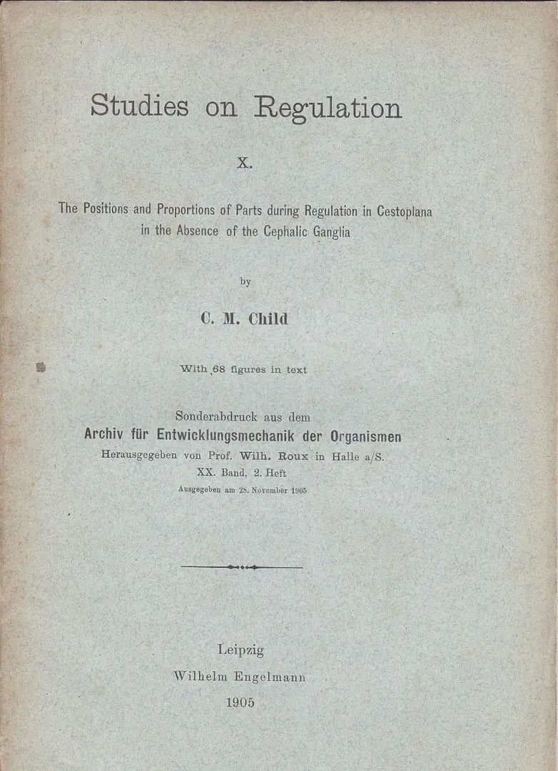 Studies On Regulation X. The Positions And Proportions Of Parts During Regulation In Cestoplana In The Absence Of The Cephalic Ganglia 1