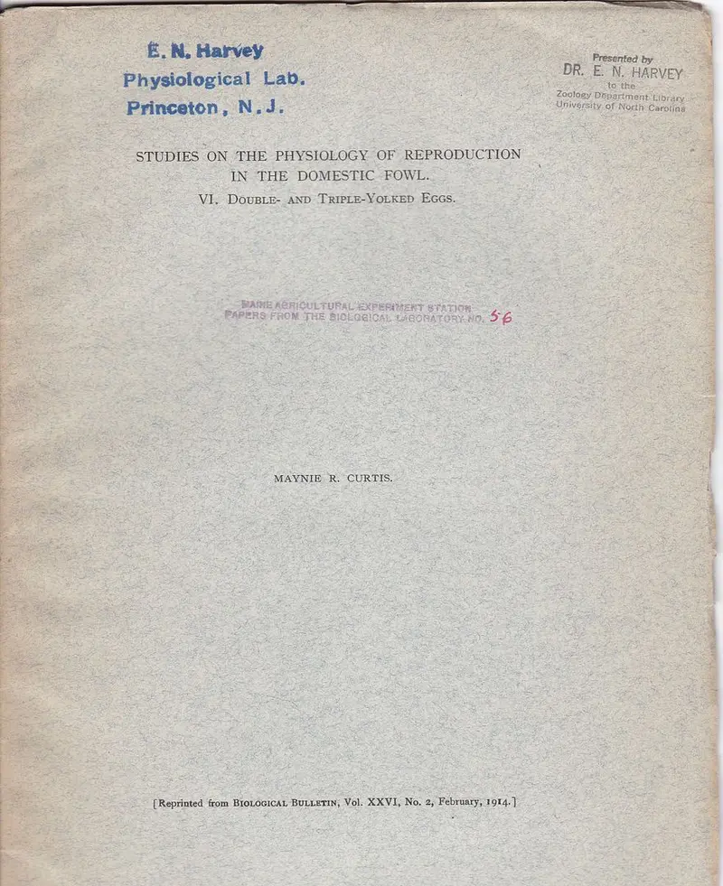 Studies On The Physiology Of Reproduction In The Domestic Fowl. Vi. Double- And Triple-Yolked Eggs 1