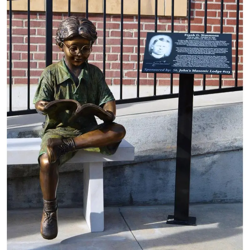 Study Time Boy Reading Statue 1