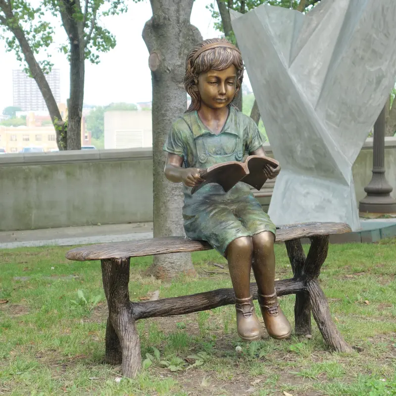 Study Time Girl Reading Statue 1