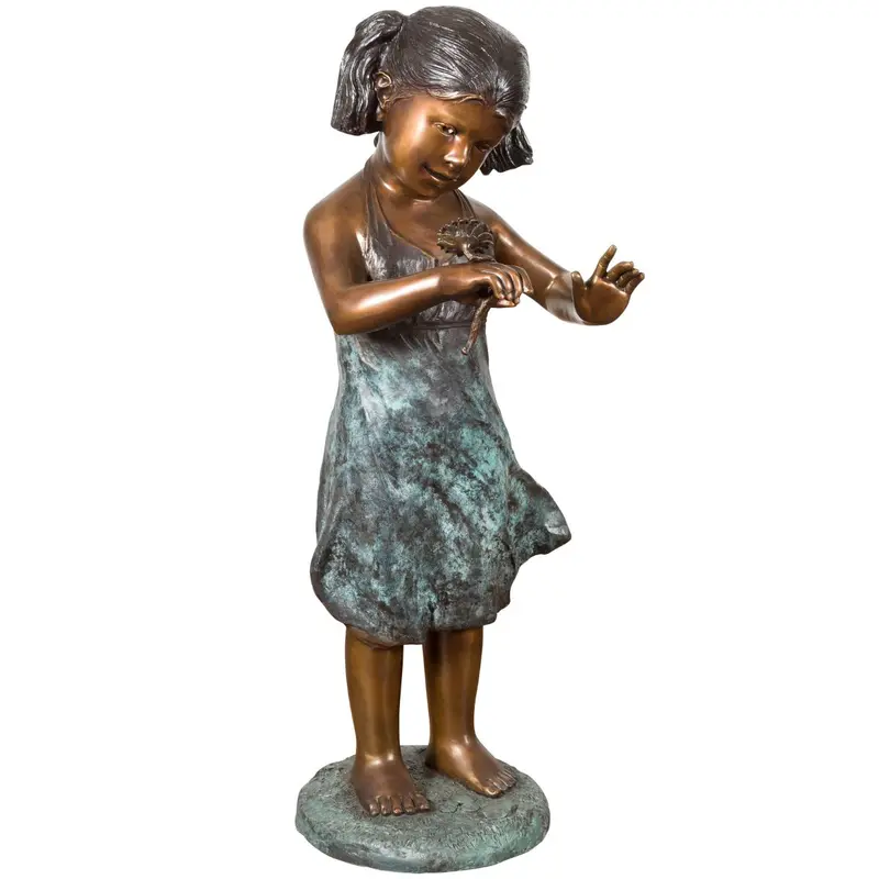 Sunflower Girl Bronze Statue 1