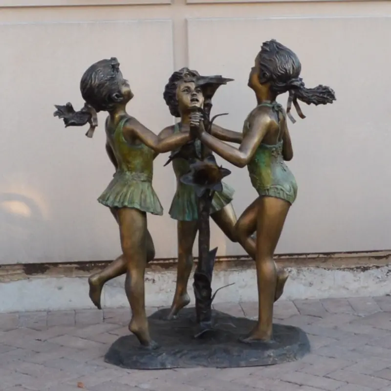 Swim Time Girls Bronze Statue 1