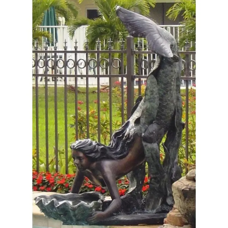 Swimming Mermaid Bronze Fountain 1