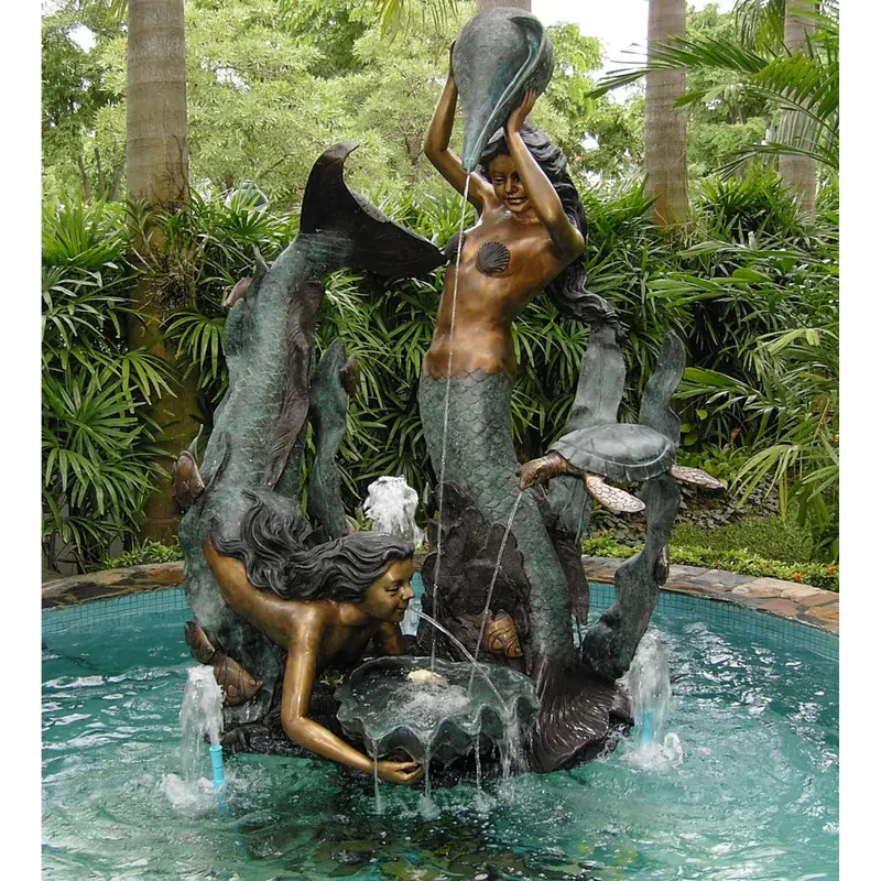 Swimming & Standing Mermaid Fountain 1