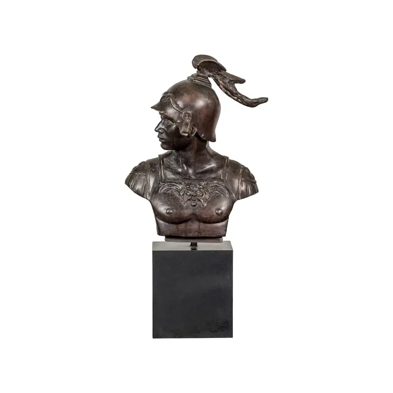 Tabletop Bronze Spartan Bust Statue 1