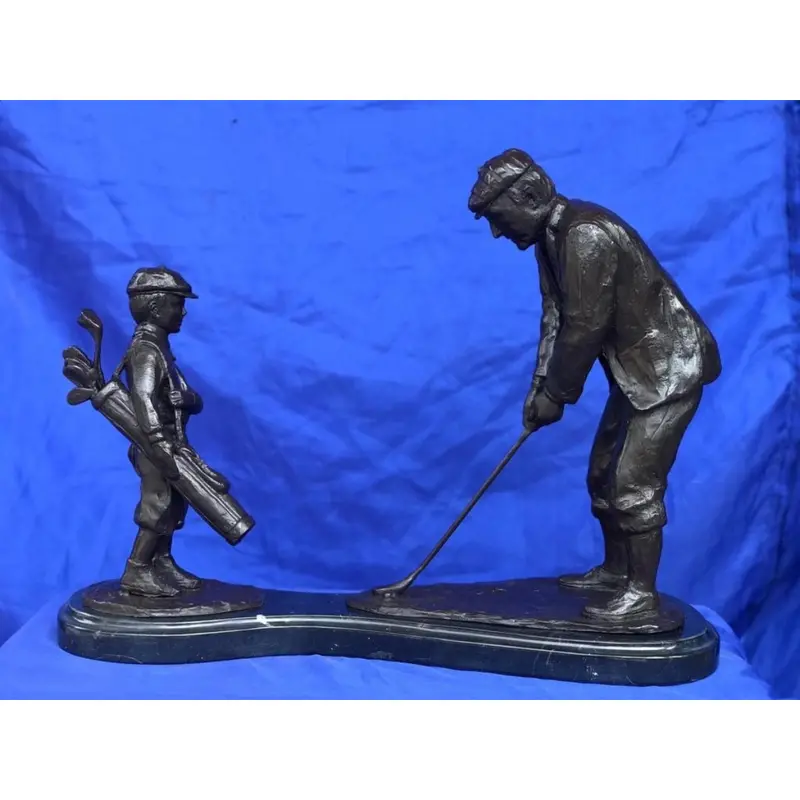 Tabletop Golf Statue, Golfer & Caddie 1