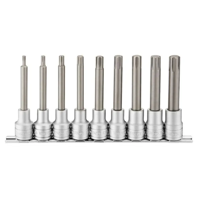 Teng Tools 1/2" Long Tx Bit Socket Clip Rail Set 9Pc Drive M1209tx 1