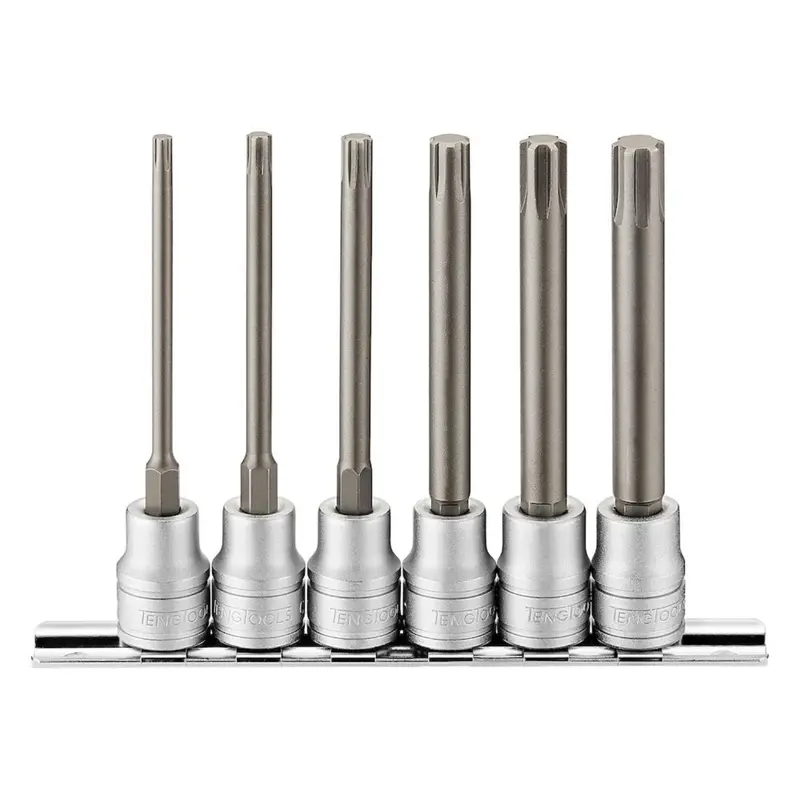 Teng Tools 3/8" Long Ribe Bit Socket Set 6Pc 3/8In Drive M3806 1