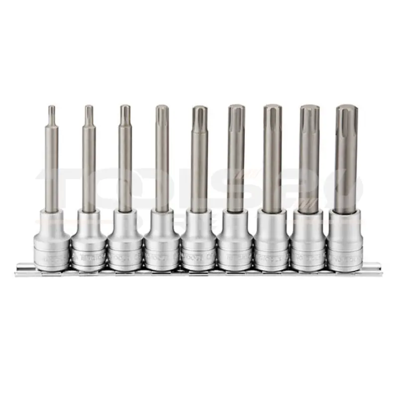 Teng Tools 9-Piece 1/2" Drive Long Ribe Bit Socket Set M4-M13 M1209 1