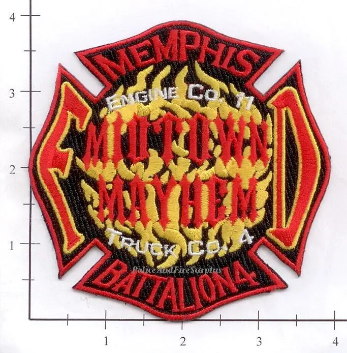 Tennessee - Memphis Engine 11 Truck 4 Battalion 4 Fire Dept Patch 1