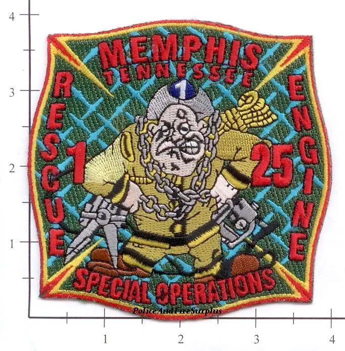 Tennessee - Memphis Engine 25 Rescue 1 Special Operations Fire Dept Patch 1
