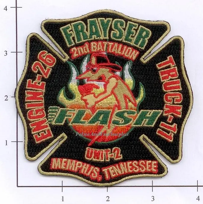 Tennessee - Memphis Engine 26 Truck 11 Battalion 2 Unit 2 Fire Dept Patch 1