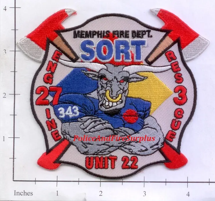 Tennessee - Memphis Engine 27 Rescue 3 Unit 22 Special Operations Fire Dept Patch V2 1