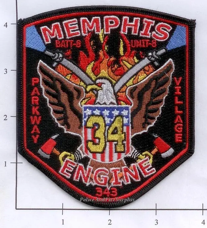 Tennessee - Memphis Engine 34 Battalion 8 Unit 8 Fire Dept Patch 1