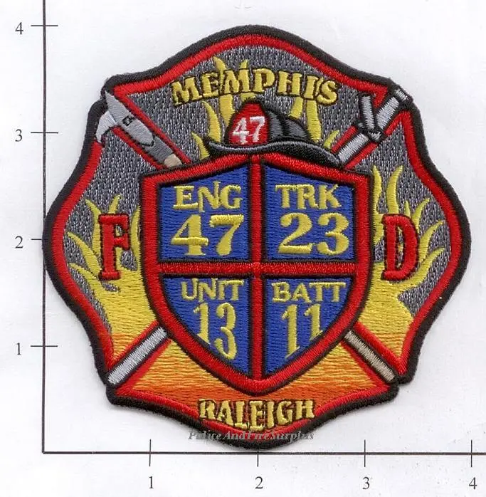 Tennessee - Memphis Engine 47 Truck 23 Battalion 11 Unit 13 Fire Dept Patch 1
