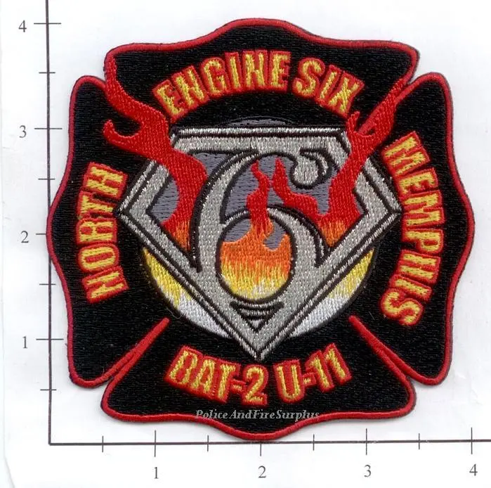 Tennessee - Memphis Engine  6 Battalion 2 Unit 11 Fire Dept Patch 1