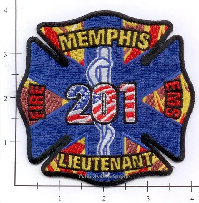 Tennessee - Memphis Lieutenant 201 Fire Dept Patch 1