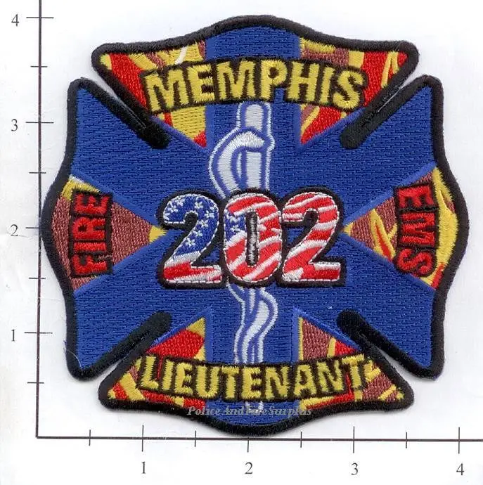 Tennessee - Memphis Lieutenant 202 Fire Dept Patch 1