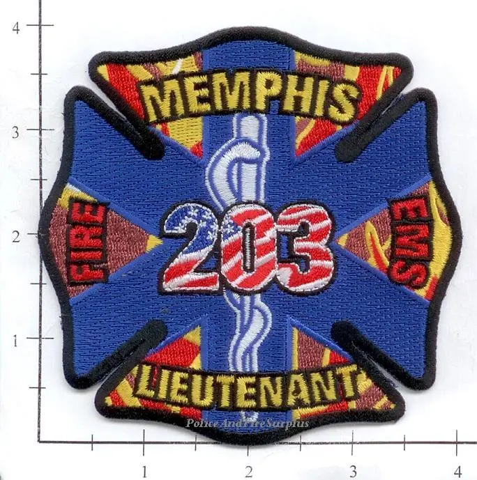 Tennessee - Memphis Lieutenant 203 Fire Dept Patch 1
