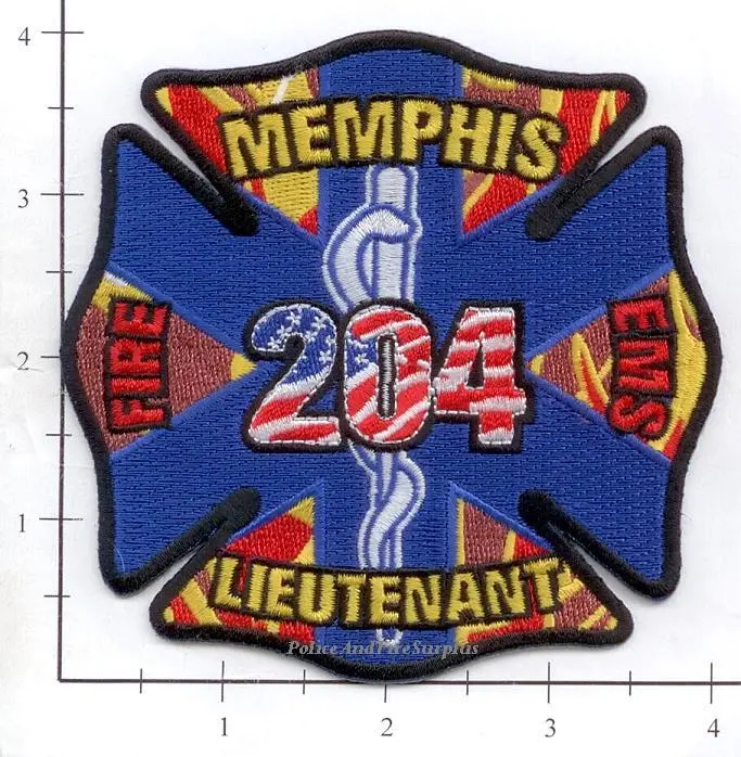 Tennessee - Memphis Lieutenant 204 Fire Dept Patch 1