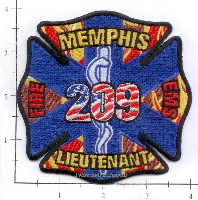 Tennessee - Memphis Lieutenant 209 Fire Dept Patch 1