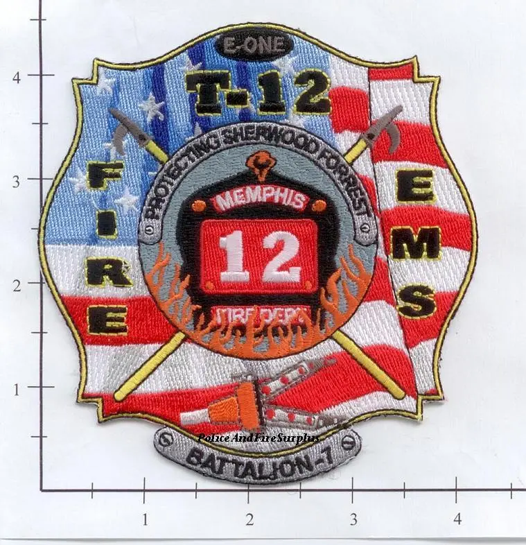 Tennessee - Memphis Truck 12 Battalion 7 Fire Dept Patch 1
