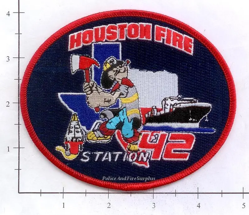 Texas - Houston Station  42 Fire Dept Patch V1 Merrowed Edge 1