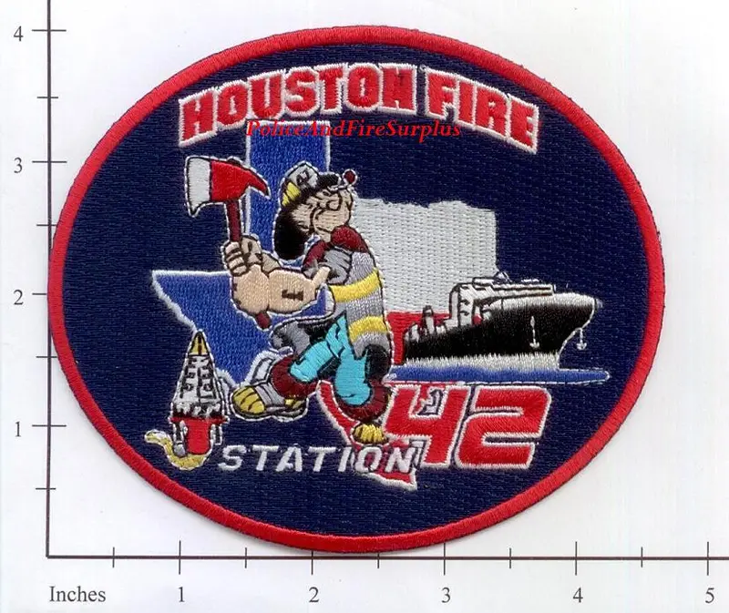 Texas - Houston Station  42 Fire Dept Patch V2 Cut Edge 1