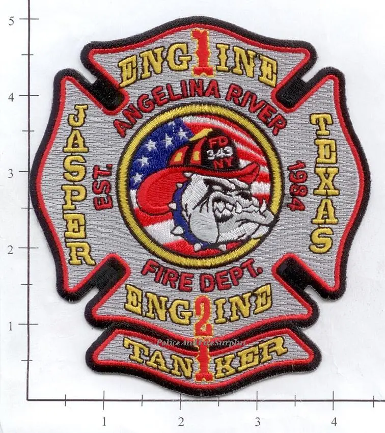 Texas - Jasper - Angelina River Engine 1, Engine 2, Tanker 1 Fire Dept Patch V1 1