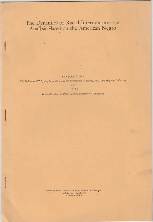 The Dynamics Of Racial Intermixture-- An Analysis Based On The American Negro 1