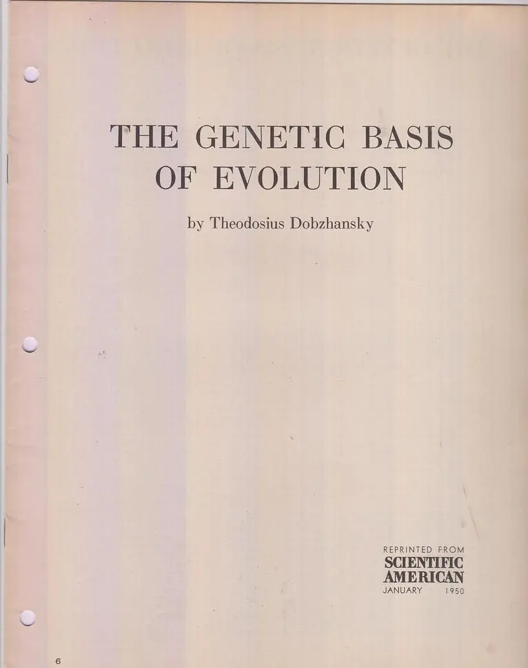 The Genetic Basis Of Evolution By Dobzhansky, Theodosius 1