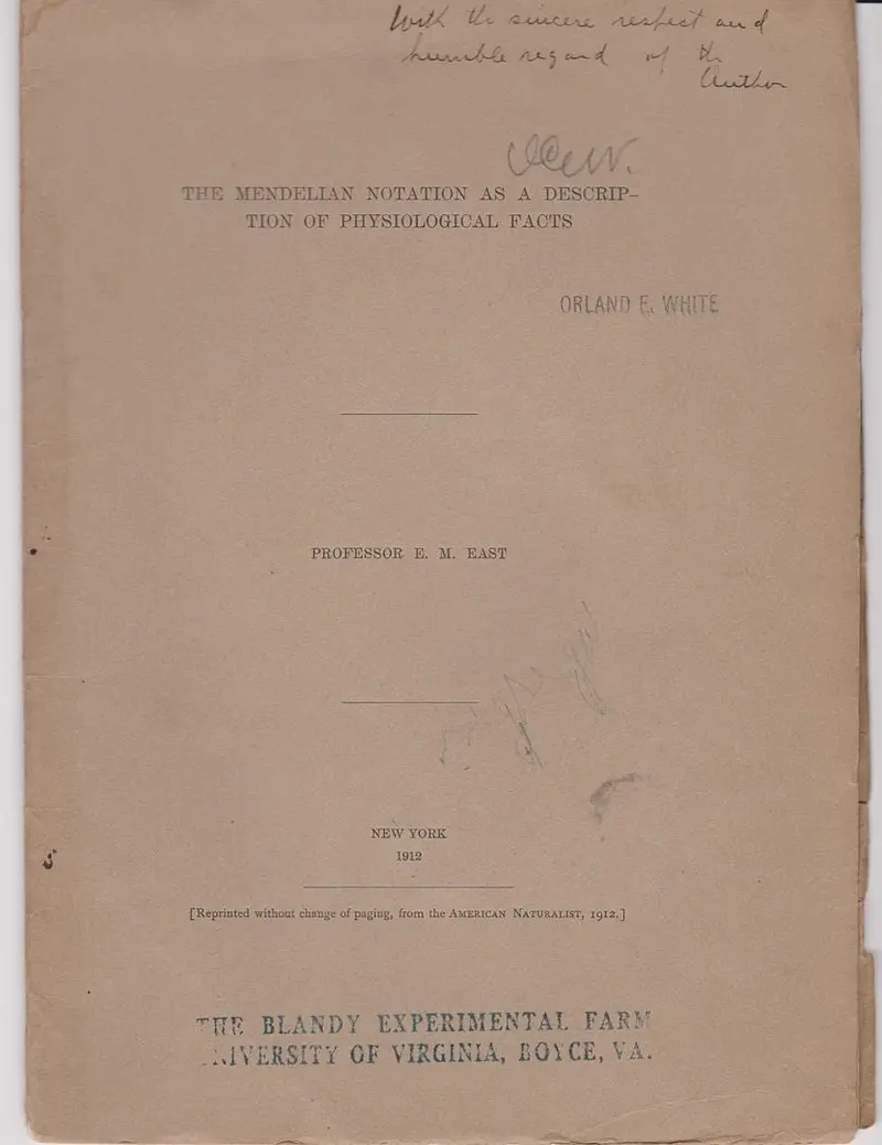 The Mendelian Notation As A Description Of Physiologial Facts 1