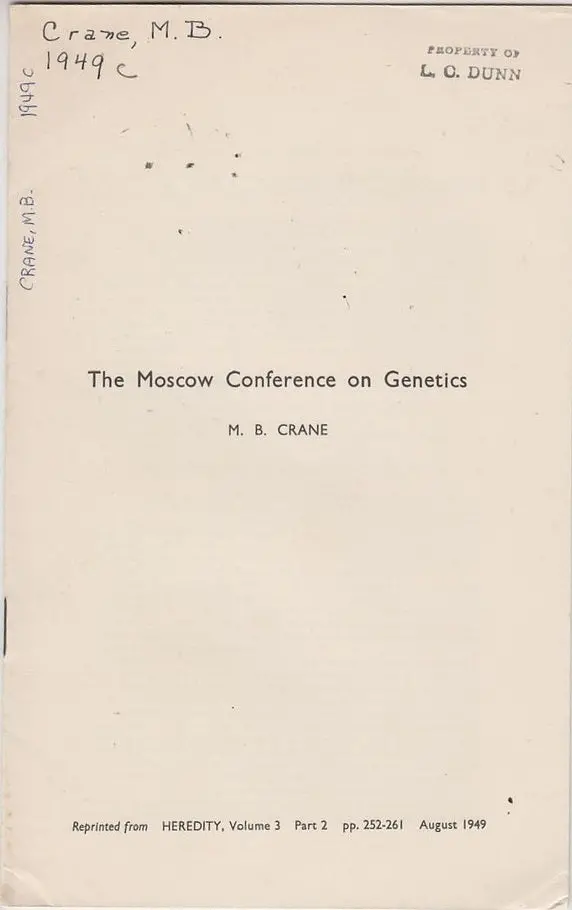 The Moscow Conference On Genetics 1