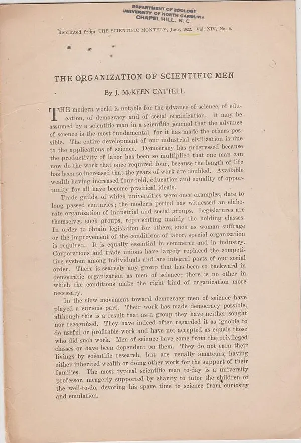 The Organization Of Scientific Men 1