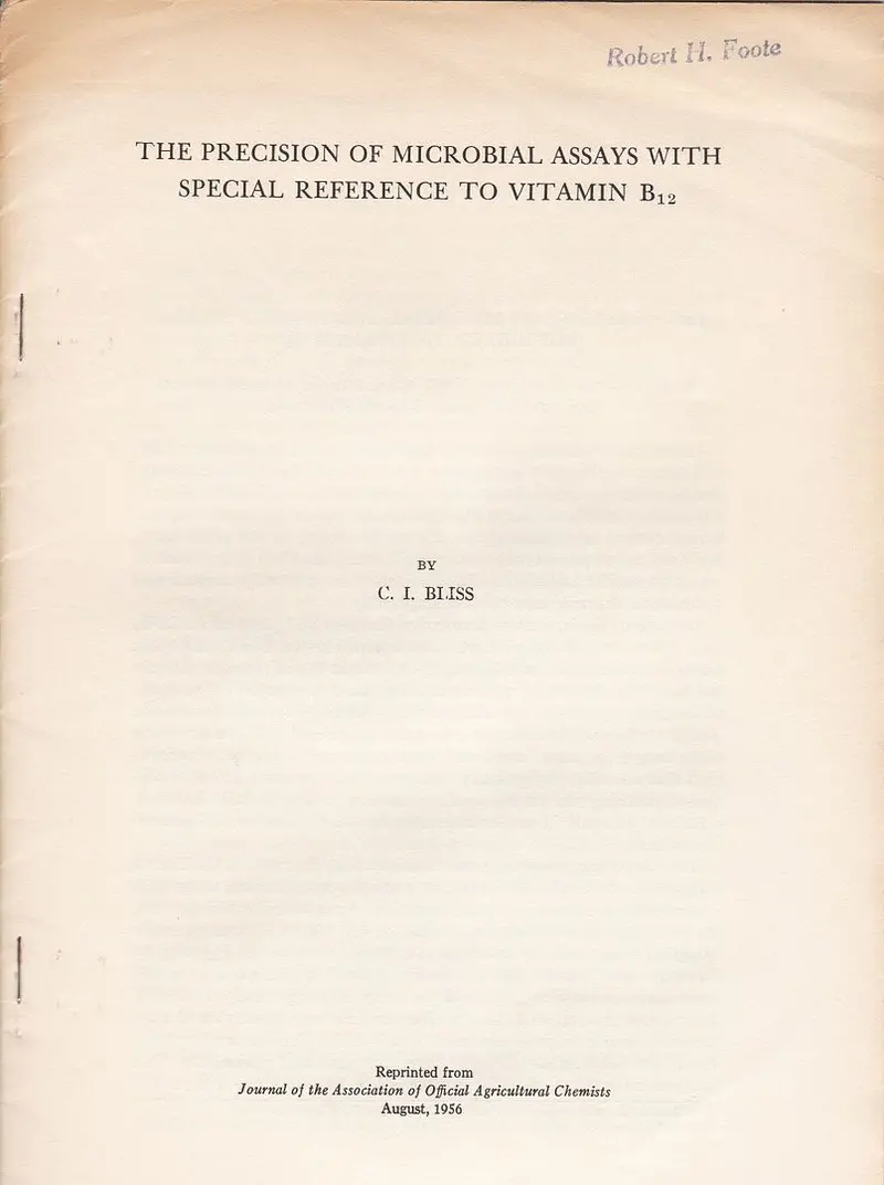 The Precision Of Microbial Assays With Special Reference To Vitamin B12 1