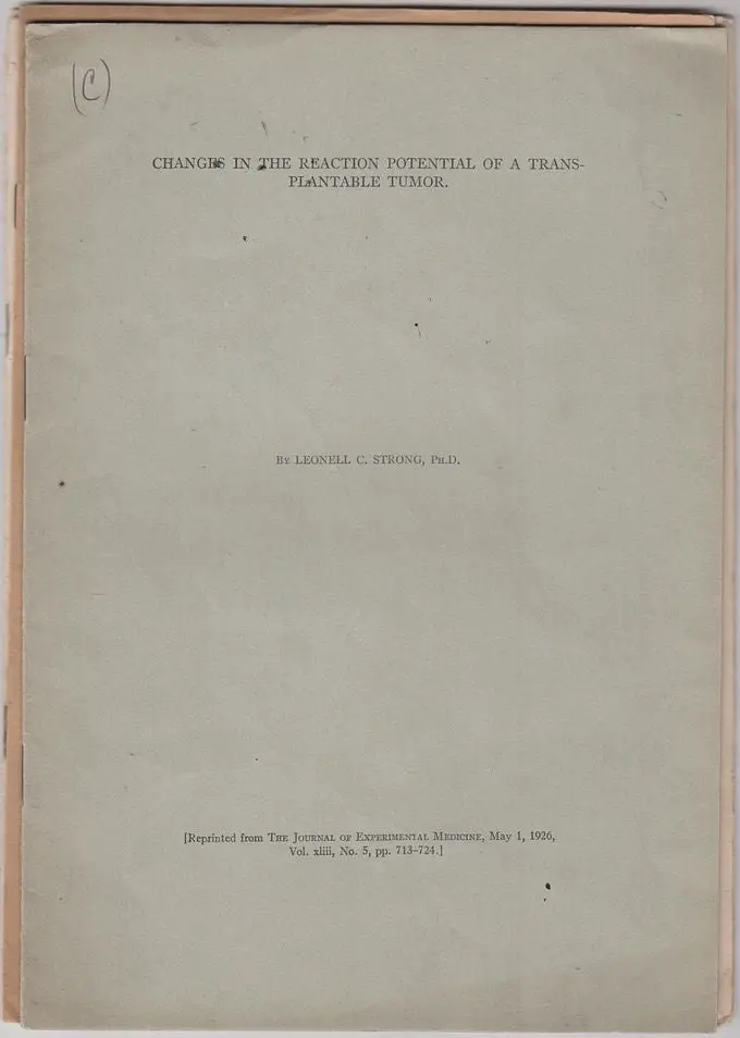Three Offprints By Leonell C. Strong 1