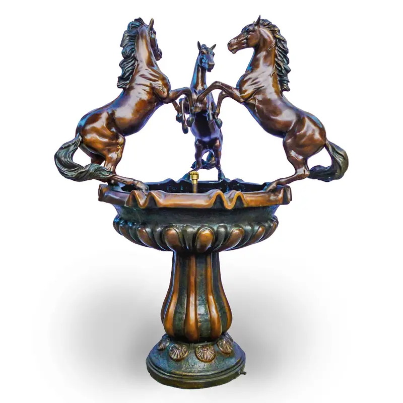 Three Rearing Horses Bronze Fountain 1