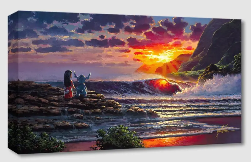 Treasures On Canvas – Lilo And Stitch Share A Sunset – Rodel Gonzalez 1