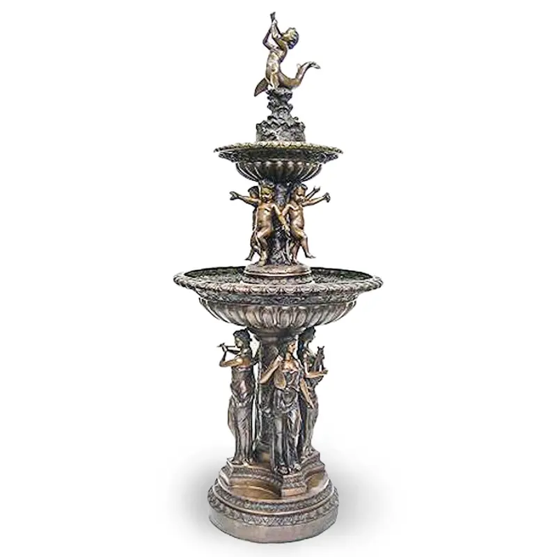 Two-Tiered Bronze Musical Fountain 1