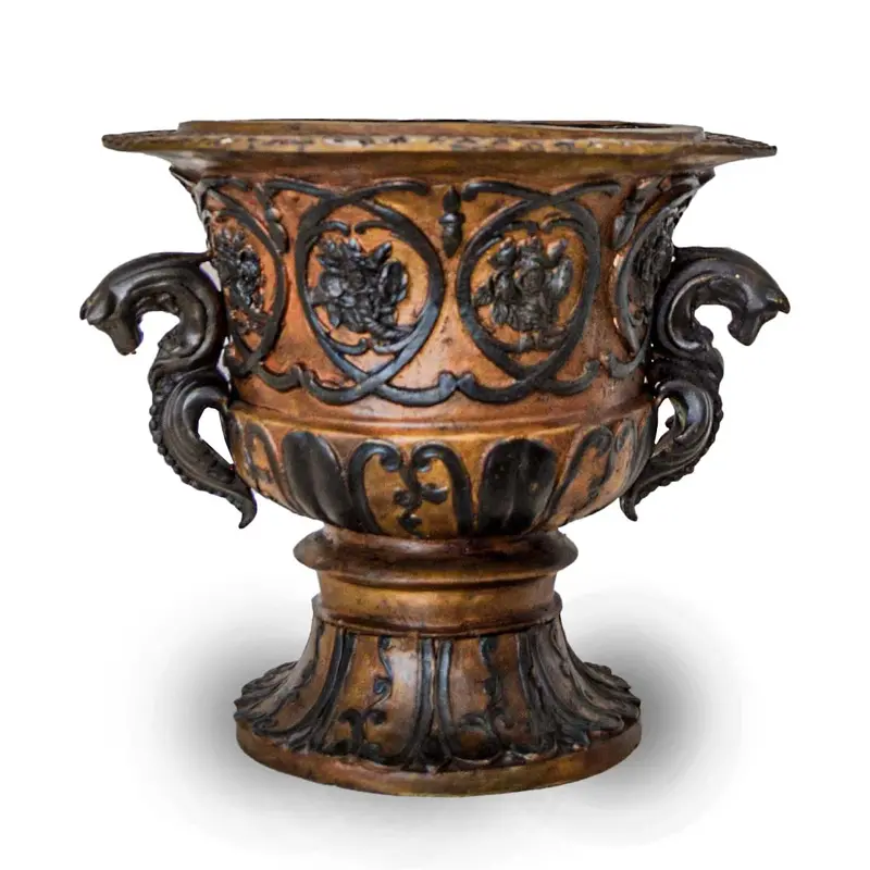 Two-Tone Greco-Roman Urn With Serpent Handles 1