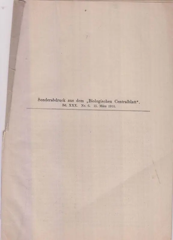 Uber Getrennte Vererbung Der Geschlechter  By Meijere, J.C.H. 1