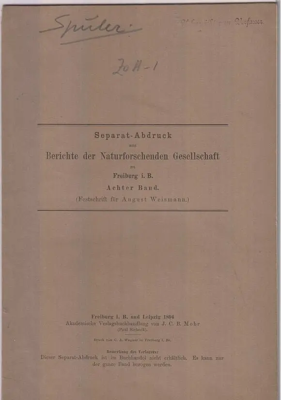 Ueber Das Verhalten Der Kerne Im Dotter Der Meroblastischen Wirbelthiere  By Zeigler, Heinrich Ernst 1