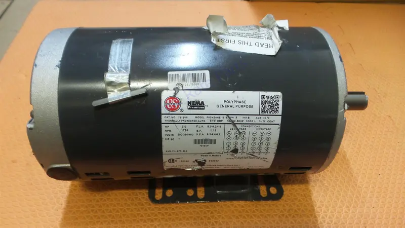 Us Motors 7915Vp Belt-Drive Blower Motor P63mzahe-1318 Nidec 3Hp 230V 1