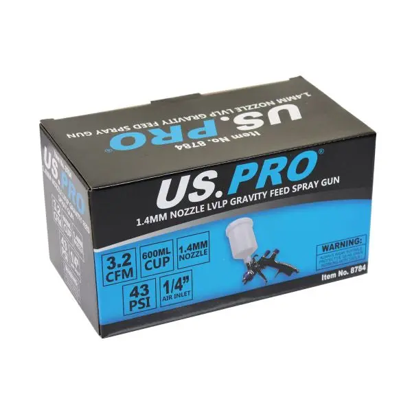 Us Pro 1.4Mm Nozzle Lvlp Gravity Feed Spray Gun 600Ml 8784 2