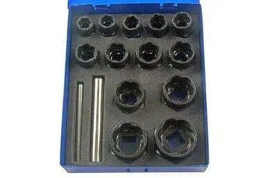 Us Pro 15 Piece Bolt Nut Extractor Twist Set 3/8'' & 1/2'' Drive 2606 1